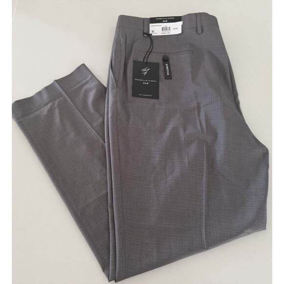 Shaquille O’Neal XLG Gray Plaid Men's Stretch Classic Fit Suit Pants 46W-32L - Picture 8 of 12